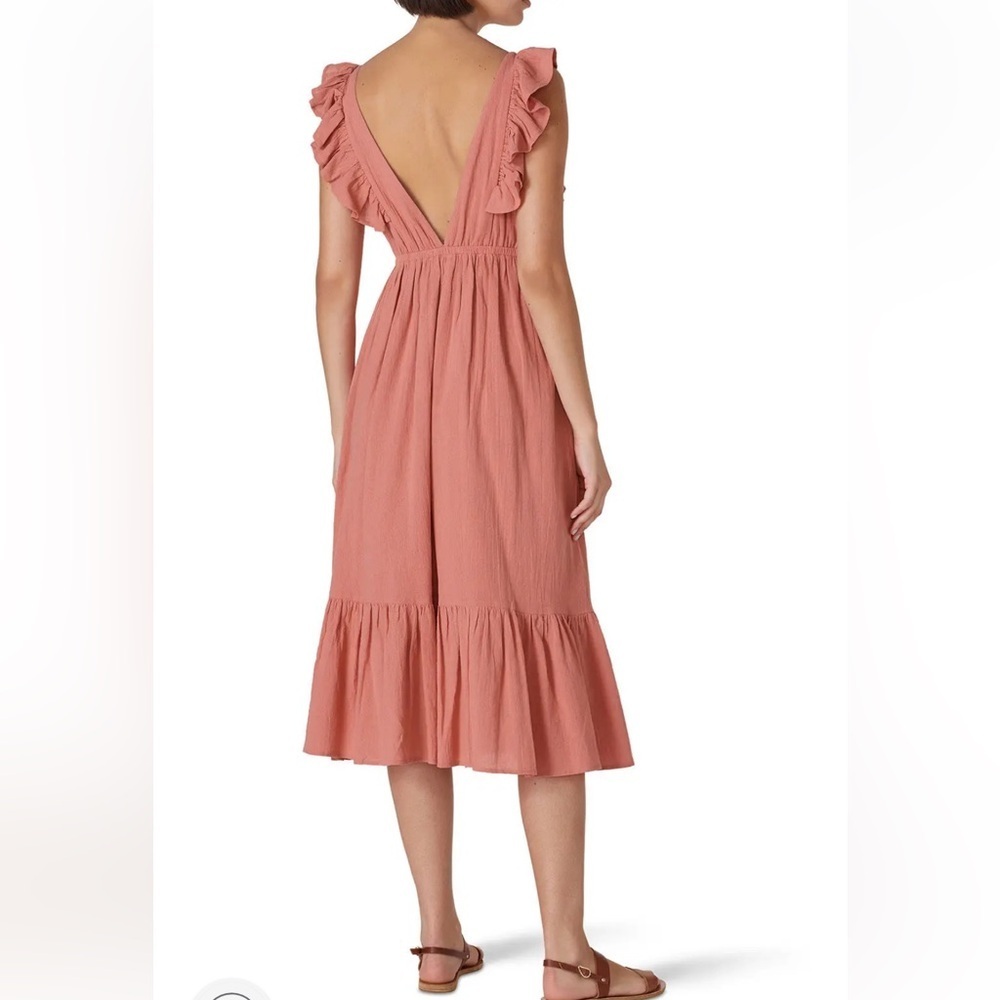 ba&sh Pink Ruffle Midi Dress - Picture 4 of 10